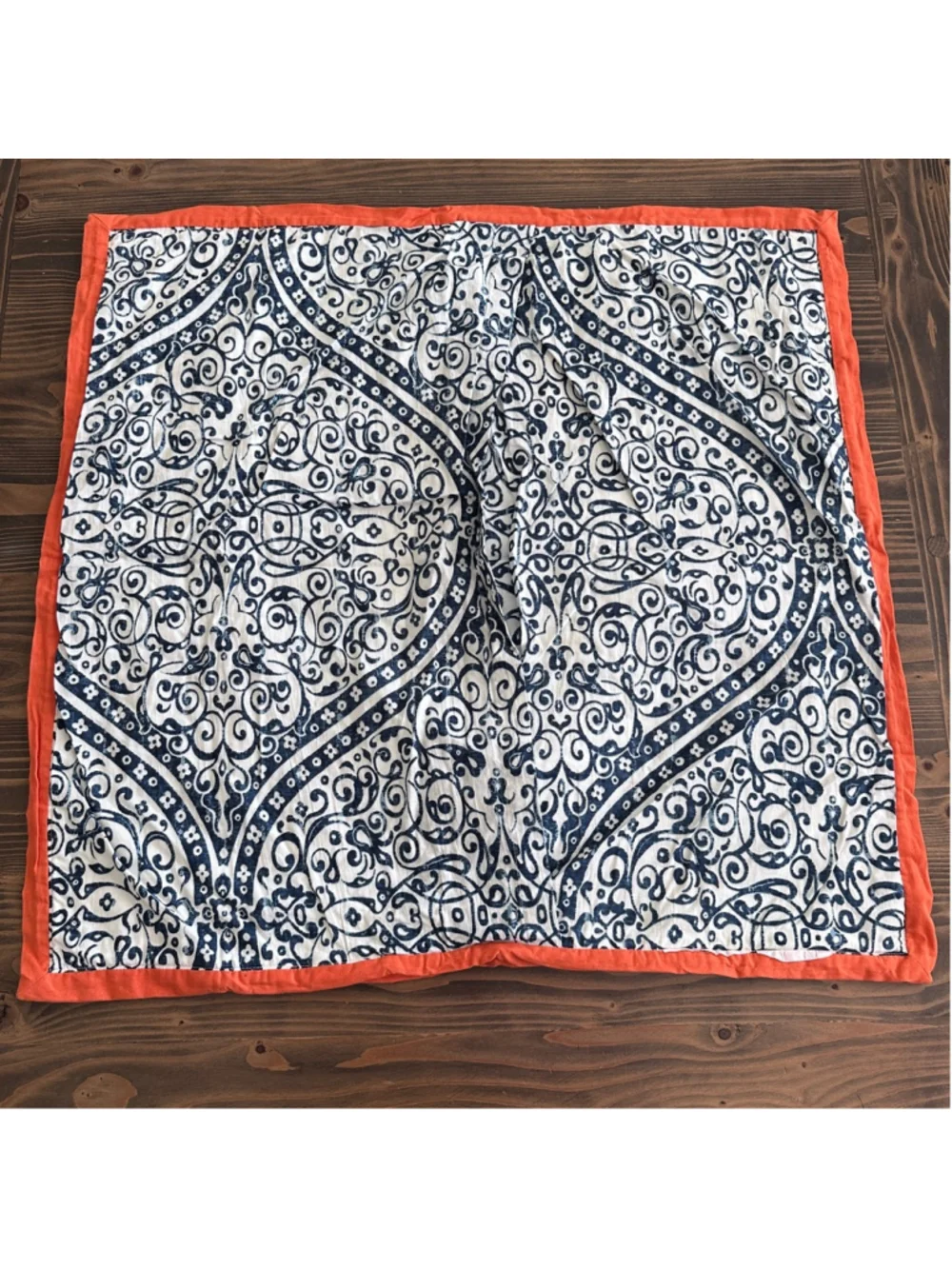 Pottery Barn Euro Sham Blue White Medallion Pillow Cover 26x26